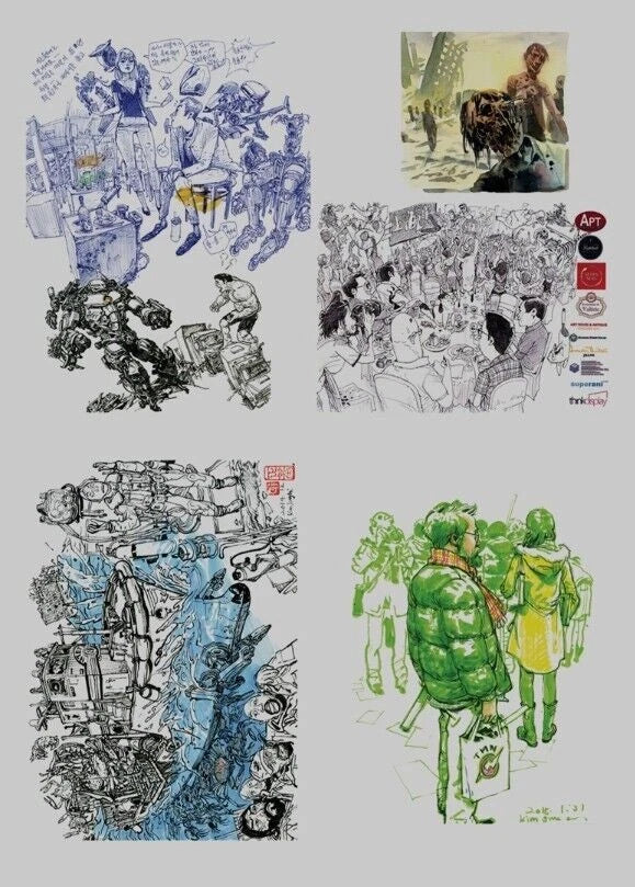 Kim Jung Gi 2016 Sketch Collection Art Book Korean Edition Limited Illustration Book