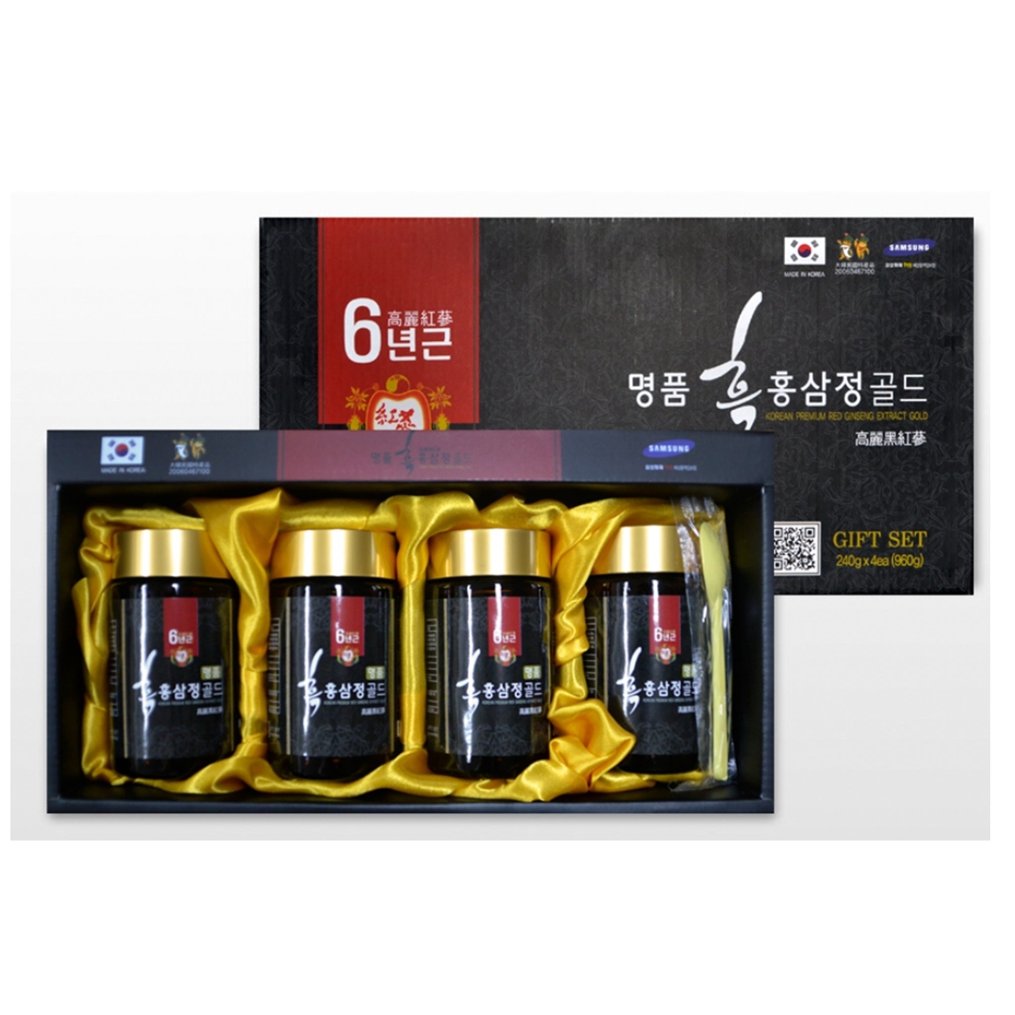 Korean 6-Year Red Ginseng Extract Gift Set 240g x4 (960g) | Premium Panax Ginseng Gold Set