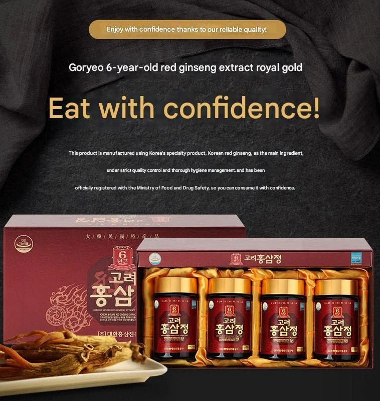 Korean 6-Year Red Ginseng Extract Royal Gold 250g x 4Pack – Premium Korean Health Supplement