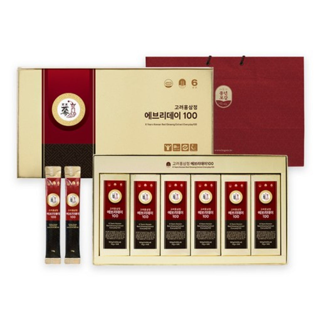 Korean Red Ginseng Extract Sticks – 6-Year Premium Everyday 100 – Daily Energy Boost, No Crash – 60 Sticks (900g)