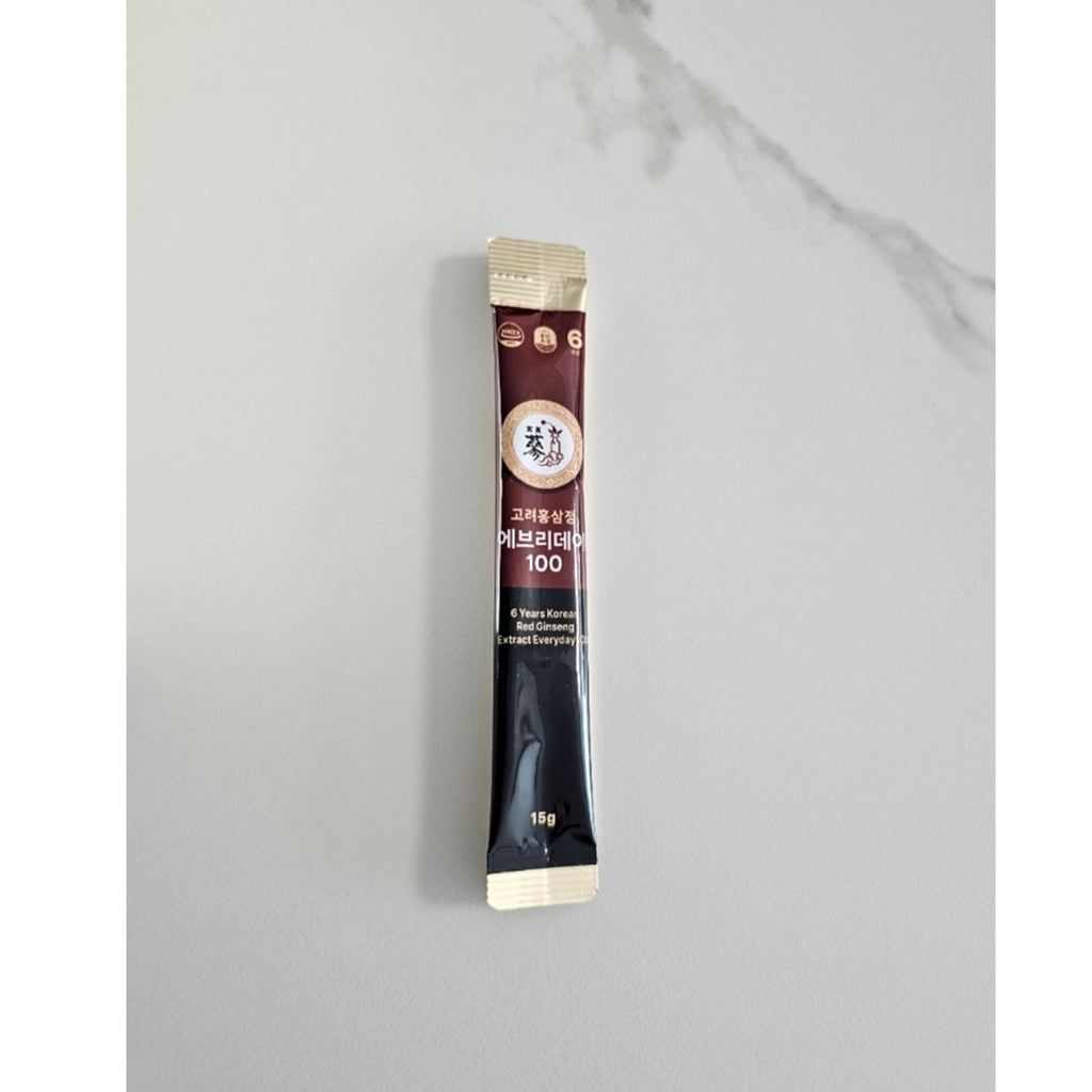 Korean Red Ginseng Extract Sticks – 6-Year Premium Everyday 100 – Daily Energy Boost, No Crash – 60 Sticks (900g)